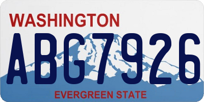 WA license plate ABG7926