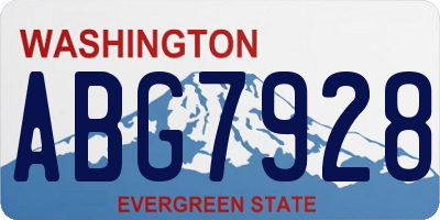 WA license plate ABG7928