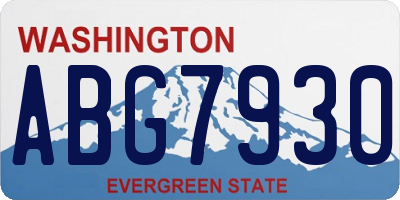 WA license plate ABG7930