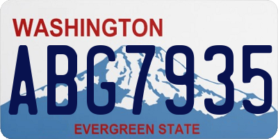 WA license plate ABG7935