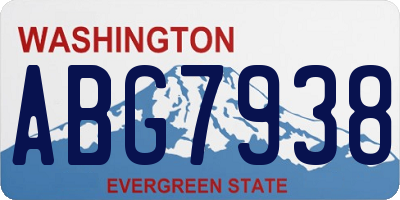 WA license plate ABG7938