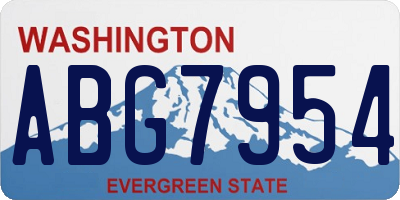 WA license plate ABG7954