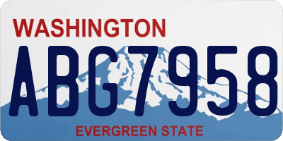 WA license plate ABG7958