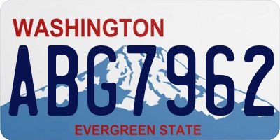 WA license plate ABG7962