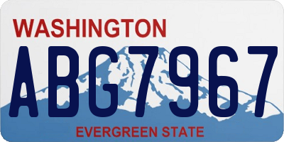 WA license plate ABG7967