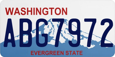 WA license plate ABG7972