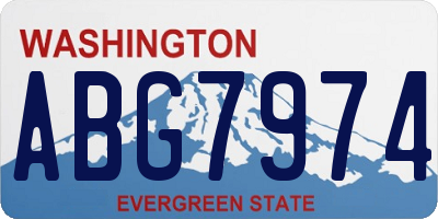 WA license plate ABG7974
