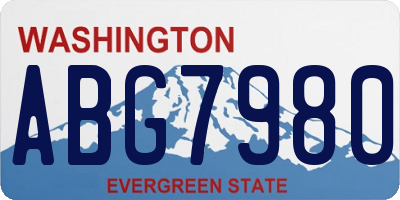 WA license plate ABG7980