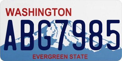 WA license plate ABG7985