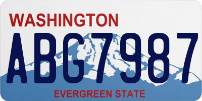 WA license plate ABG7987