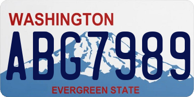 WA license plate ABG7989