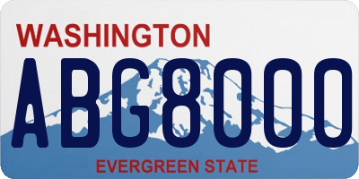 WA license plate ABG8000