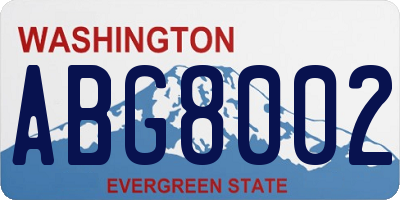WA license plate ABG8002