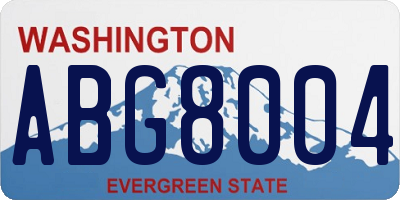 WA license plate ABG8004