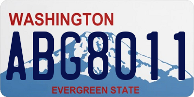 WA license plate ABG8011