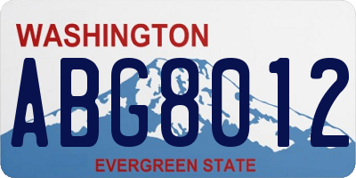 WA license plate ABG8012