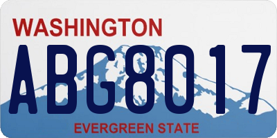 WA license plate ABG8017