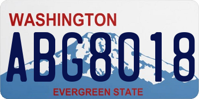 WA license plate ABG8018