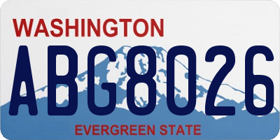 WA license plate ABG8026
