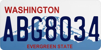 WA license plate ABG8034