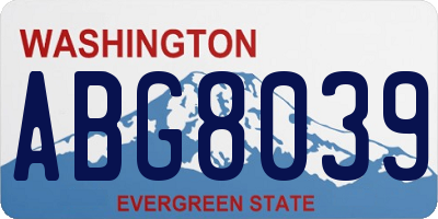 WA license plate ABG8039