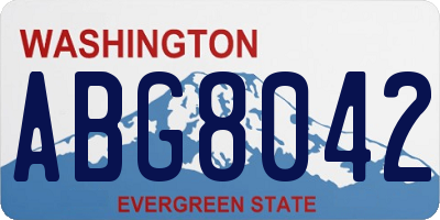 WA license plate ABG8042