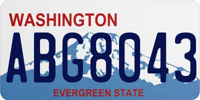 WA license plate ABG8043