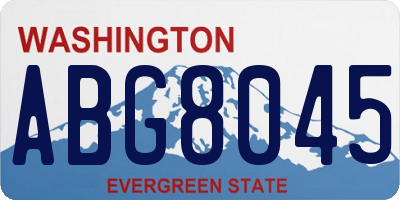 WA license plate ABG8045