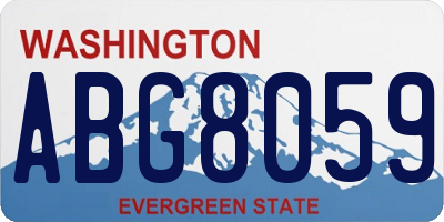 WA license plate ABG8059
