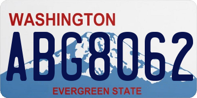 WA license plate ABG8062