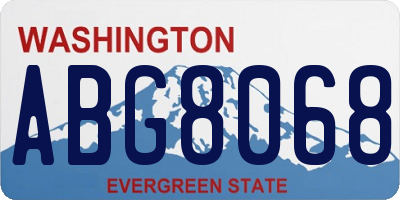 WA license plate ABG8068