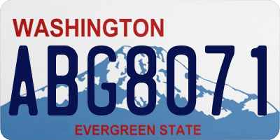 WA license plate ABG8071