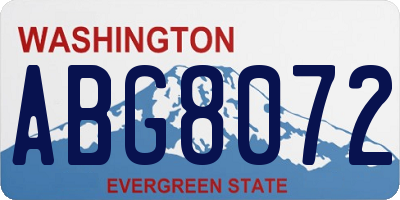 WA license plate ABG8072
