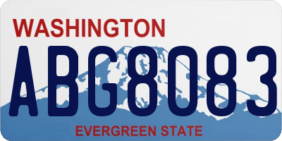 WA license plate ABG8083