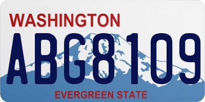 WA license plate ABG8109