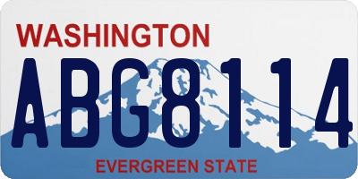 WA license plate ABG8114