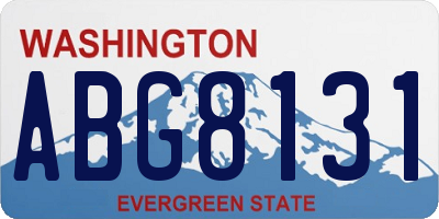 WA license plate ABG8131