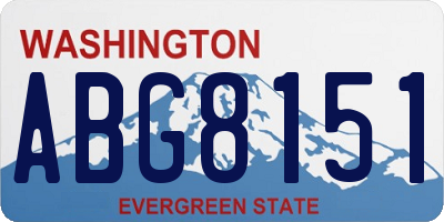 WA license plate ABG8151