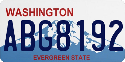 WA license plate ABG8192