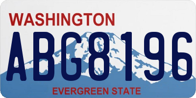 WA license plate ABG8196