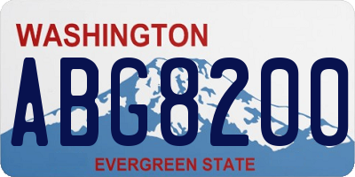WA license plate ABG8200