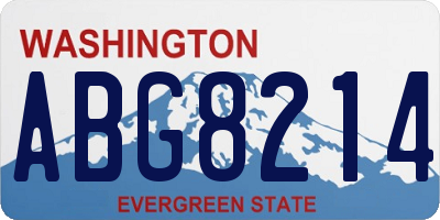 WA license plate ABG8214
