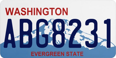 WA license plate ABG8231