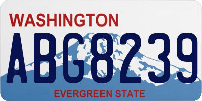 WA license plate ABG8239