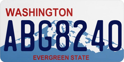WA license plate ABG8240