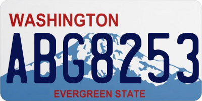 WA license plate ABG8253