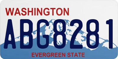 WA license plate ABG8281