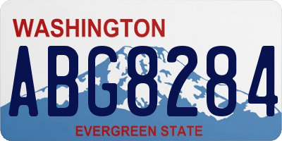 WA license plate ABG8284