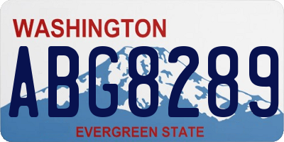WA license plate ABG8289
