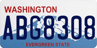 WA license plate ABG8308